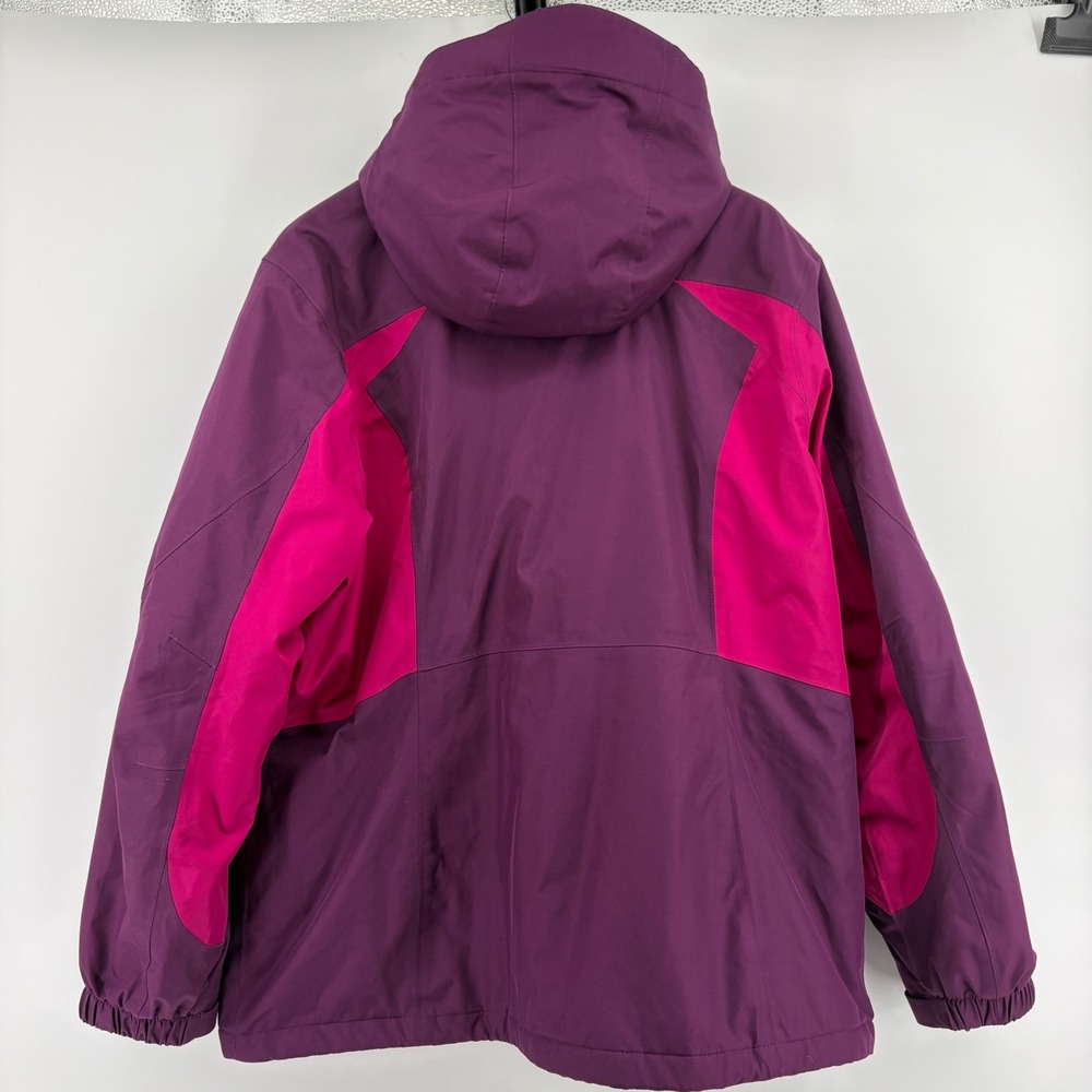 Lands' End Womens XL Squall Fleece Lined Jacket Purple Pink Hooded Jacket - Picture 4 of 8